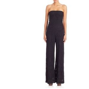 Fuzzi Strapless Lace Jumpsuit
